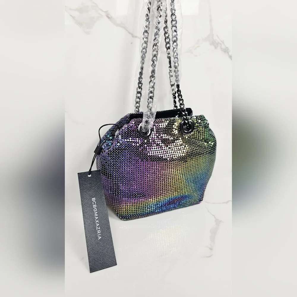 BCBG Metallic Evening‎ Bucket Purse New With Tags - Picture 3 of 8